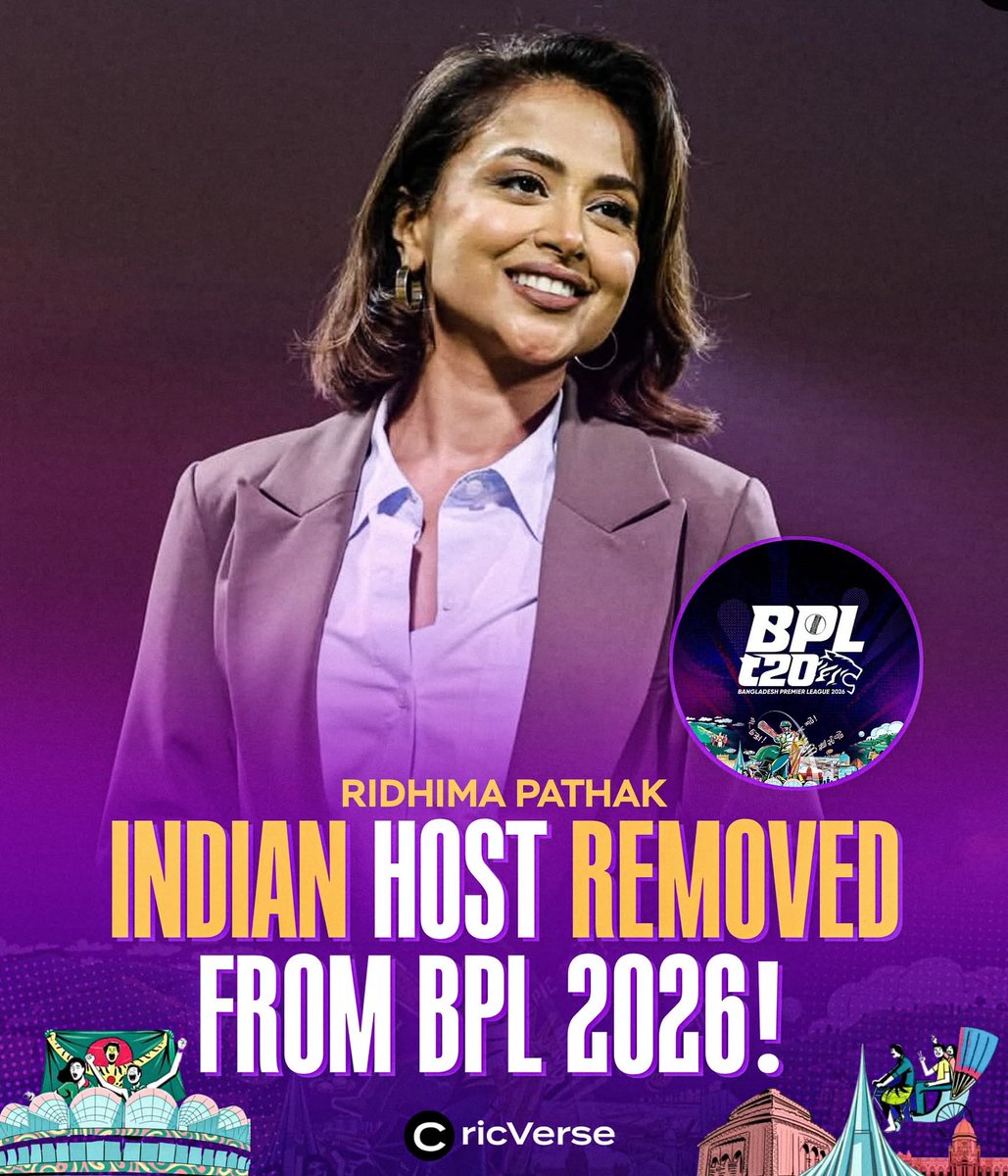 🚨 ANOTHER BOLD MOVE FROM BCB! 💥

According to Bangladesh Pratidin, BCB has removed 🇮🇳 presenter Ridhima Pathak from the BPL 2026 broadcast panel. ❌

#CricVerse #RidhimaPathak #BPL2026