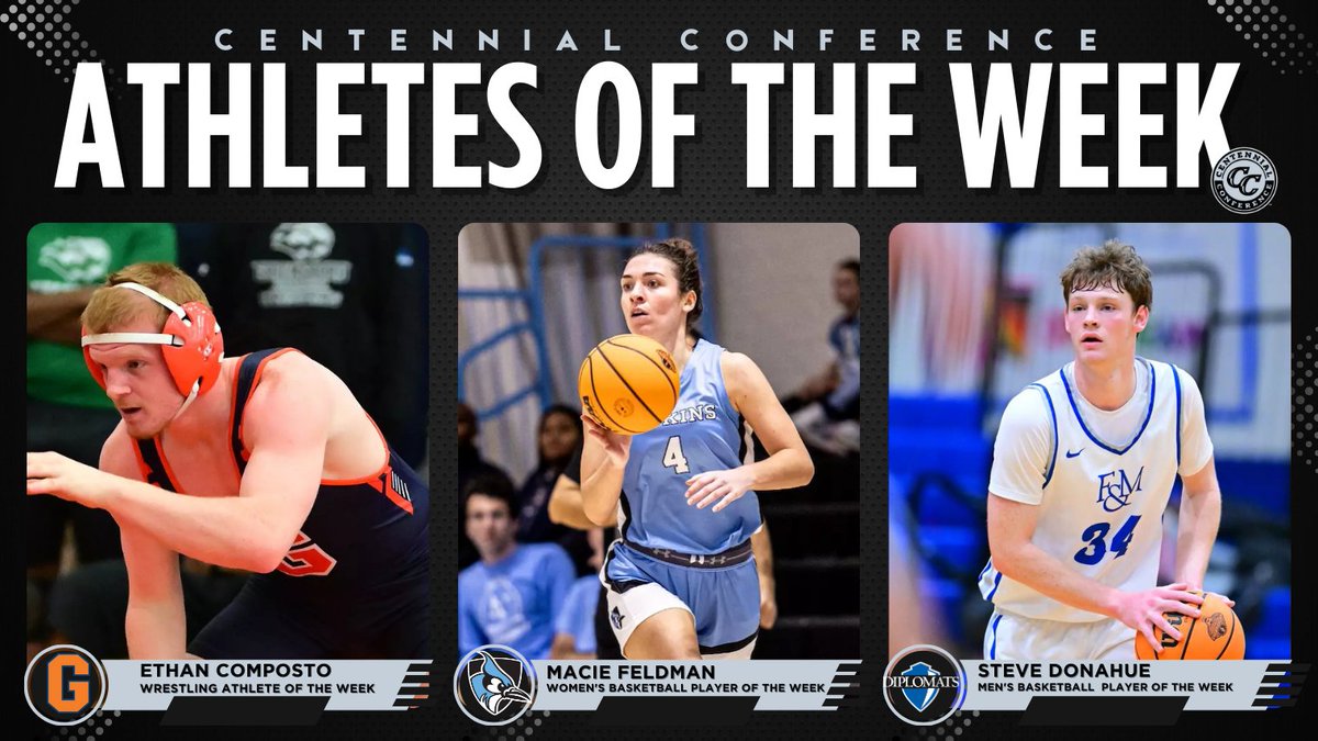 CentennialConf's tweet photo. ATHLETES OF THE WEEK
Congrats to the first #CentConf weekly honorees of 2026 in #CCmbb, #CCwbb & #CCwrestle!
📰 https://t.co/PDmNkAaio6
#IgnitingGreatness https://t.co/wuWkiCqlGQ