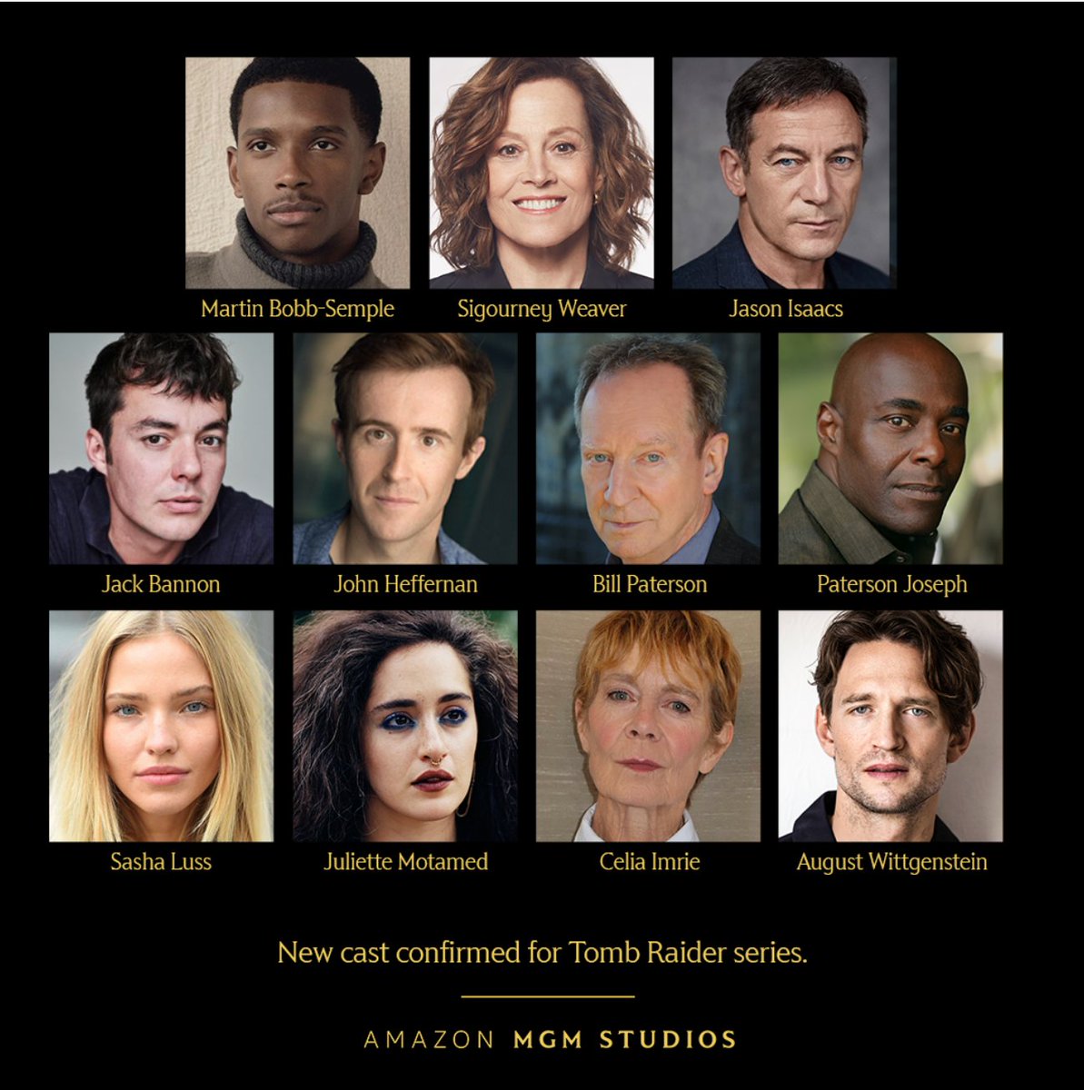 Variety's tweet photo. Prime Video's #TombRaider reboot series starring Sophie Turner as Lara Croft has announced its full cast, including Sigourney Weaver and Jason Isaacs.
https://t.co/6DxqCP7d7e https://t.co/dElJmS7Ixq