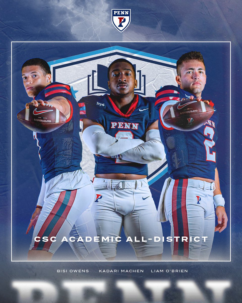Working hard on the gridiron and in the classroom 💪

Shoutout to Bisi Owens, Kadari Machen, and Liam O'Brien for earning 𝘾𝙎𝘾 𝘼𝙘𝙖𝙙𝙚𝙢𝙞𝙘 𝘼𝙡𝙡-𝘿𝙞𝙨𝙩𝙧𝙞𝙘𝙩‼️

#FightOnPenn