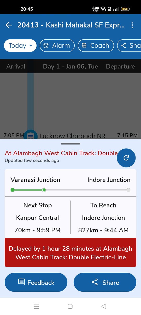 usingh1681's tweet photo. @AshwiniVaishnaw @RailwaySeva @aajtak @narendramodi @IRCTCofficial @palkisu  please update 20413 running status as different sites/apps are providing different updates. https://t.co/0aFvGloAlW