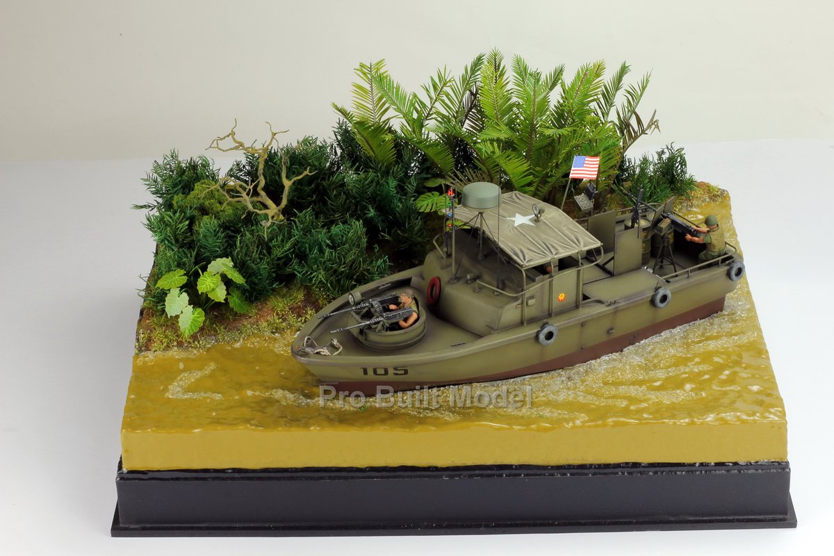 probuiltmodel's tweet photo. 1:35 Mekong River Battlefield diorama featuring a PBR-31 patrol boat — Vietnam War riverine warfare.
#VietnamWar
#MekongRiver
#PBR31
#PatrolBoat
#RiverineWarfare
#VietnamWarDiorama
#ScaleModel
#MilitaryDiorama
#MiniatureArt
#ModelBuilders
#HistoricalMiniatures
#ProBuiltModel https://t.co/OePBQvJNnK