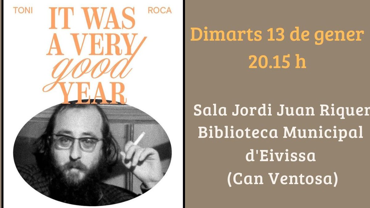 ProduIlles's tweet image. La primera presentació literària de l’any!
IT WAS A VERY GOOD YEAR (Edicions Aïllades), de Toni Roca
Dimarts 13GEN26
20.15 h
Biblio de Can Ventosa
Eivissa
#ItWas #presentacióliterària #EdicionsAïllades #ones #poesia  @FannyTurRiera @MonEivissa @ajeivissa @BibliotecaEivis