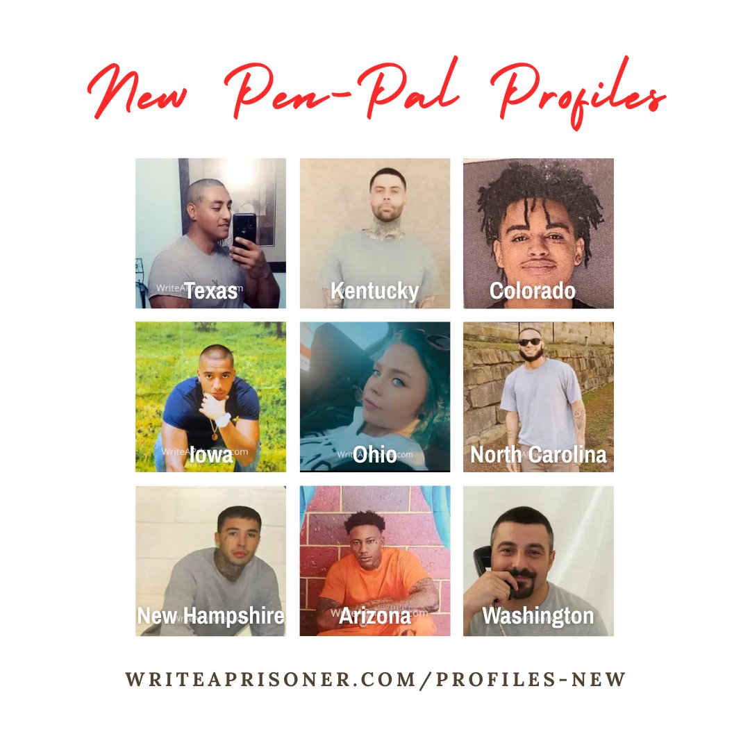 writeaprisoner's tweet image. Each day we add new pen-pal profiles to our site from all around the U.S. Behind every photo is a story. You can view new profiles here: writeaprisoner.com/profiles-new and use the Email Forward option to send your first message.