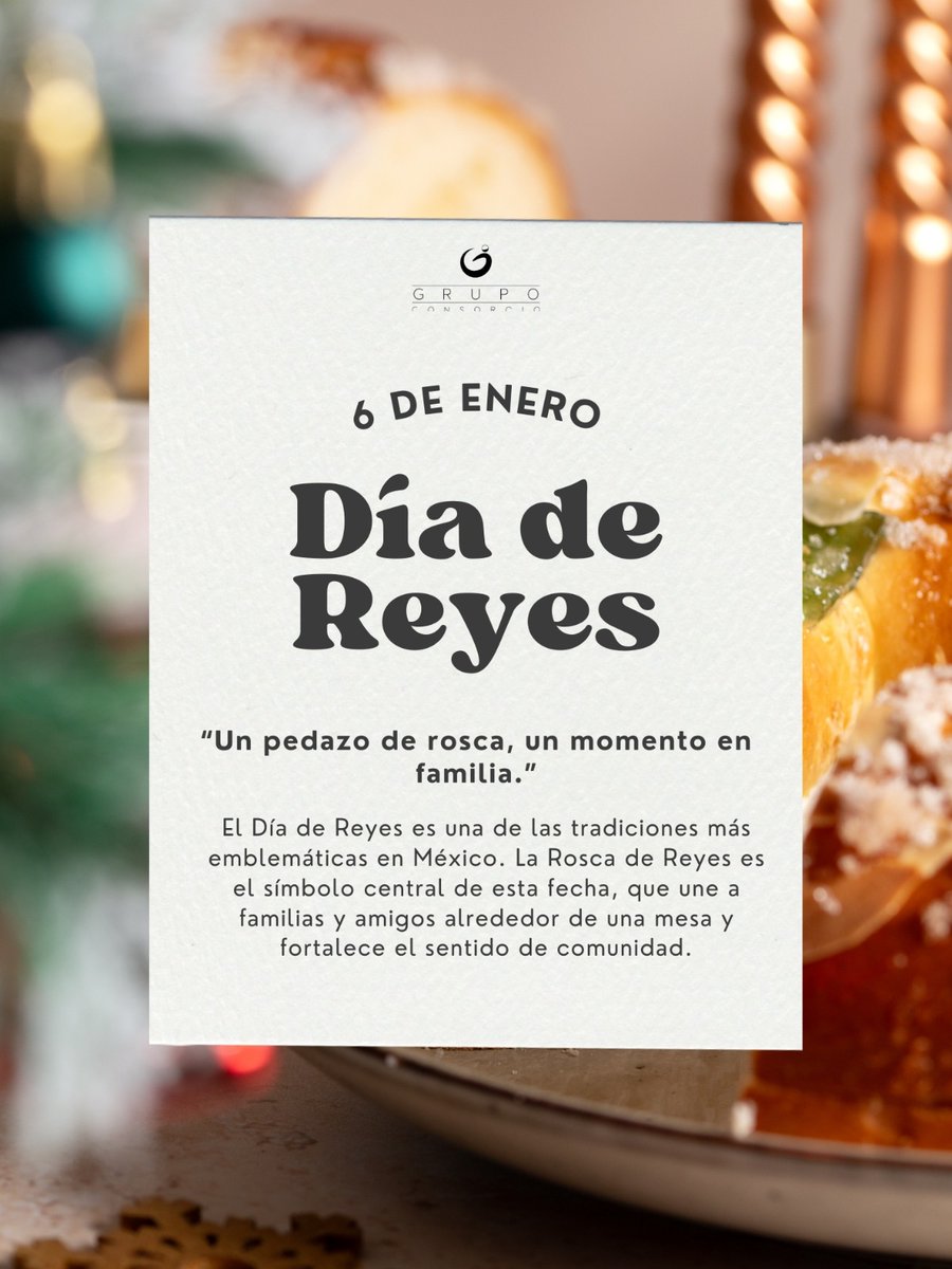 Hoy es 6 de enero, Día de Reyes. 📷
Una de las tradiciones más representativas de nuestra cultura, que promueve la convivencia 📷 y el sentido de comunidad 📷.
En Grupo Consorcio, creemos en los momentos que fortalecen nuestra comunidad. 📷
📷
#GrupoConsorcio #DiaDeReyes2026