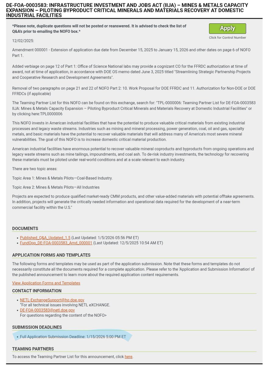 I found this in the application for the grants. I would be curious to hear opinion on if this would validate who the partner is - NGL?

$LIB.v $VLTLF #Lithium #Lithiumcarbonate
