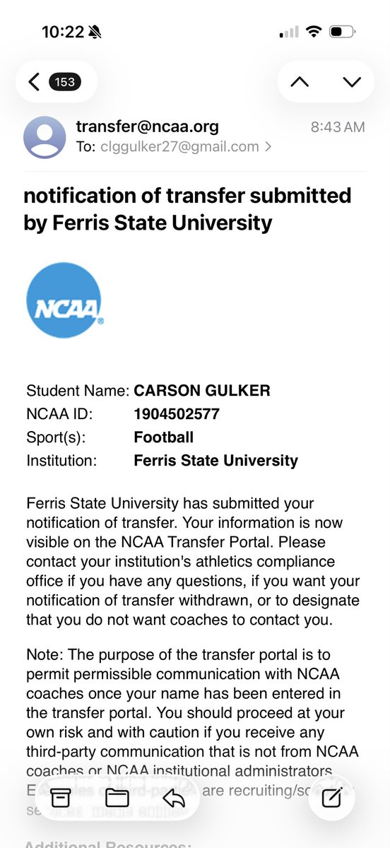 CarsonGulker27's tweet image. Officially in the Portal!