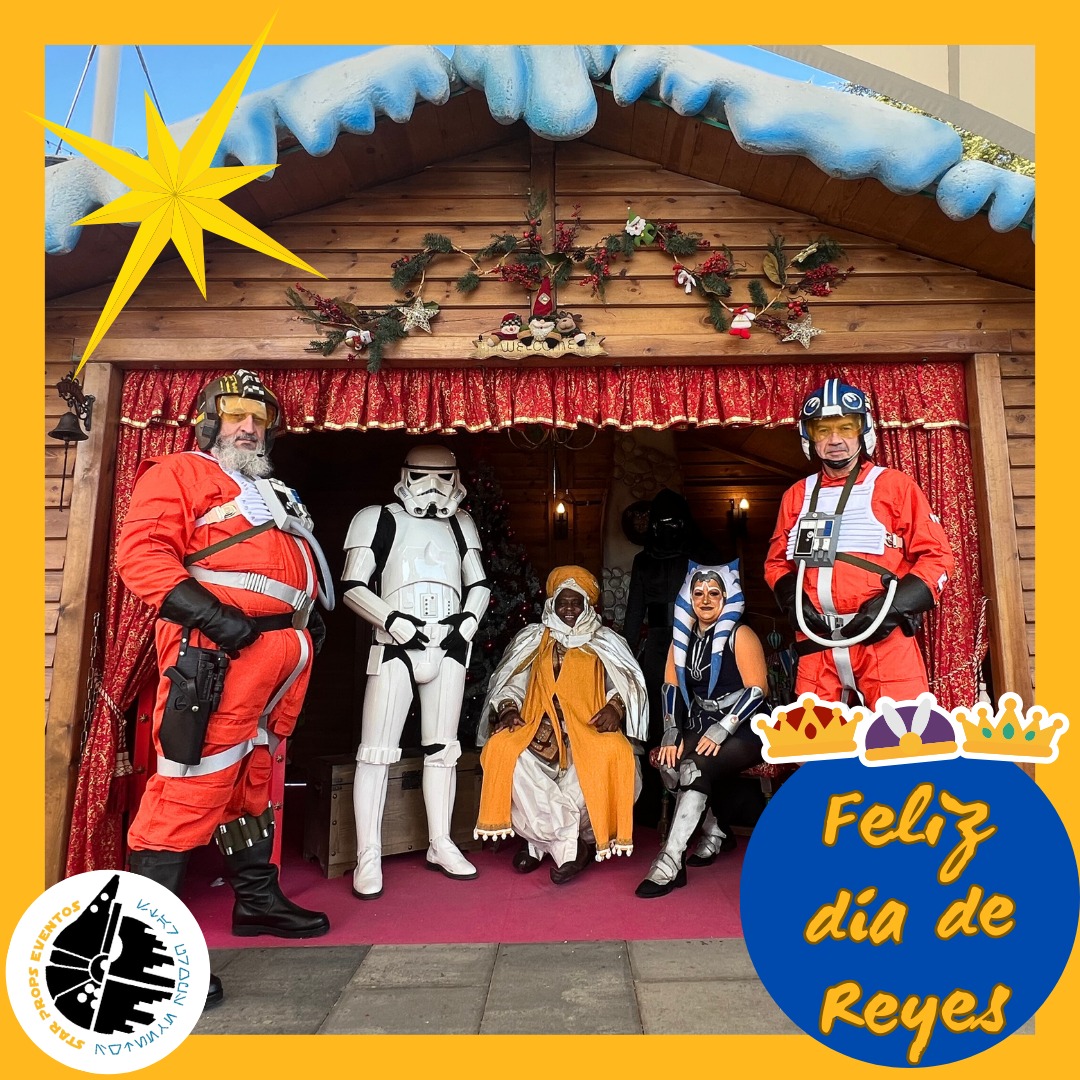 StarProps's tweet image. Que la Fuerza y la magia os acompañe en este día. Feliz día de Reyes!

#starprops #strapropseventos #starwars #sinanimodelucro #starwarscosplay