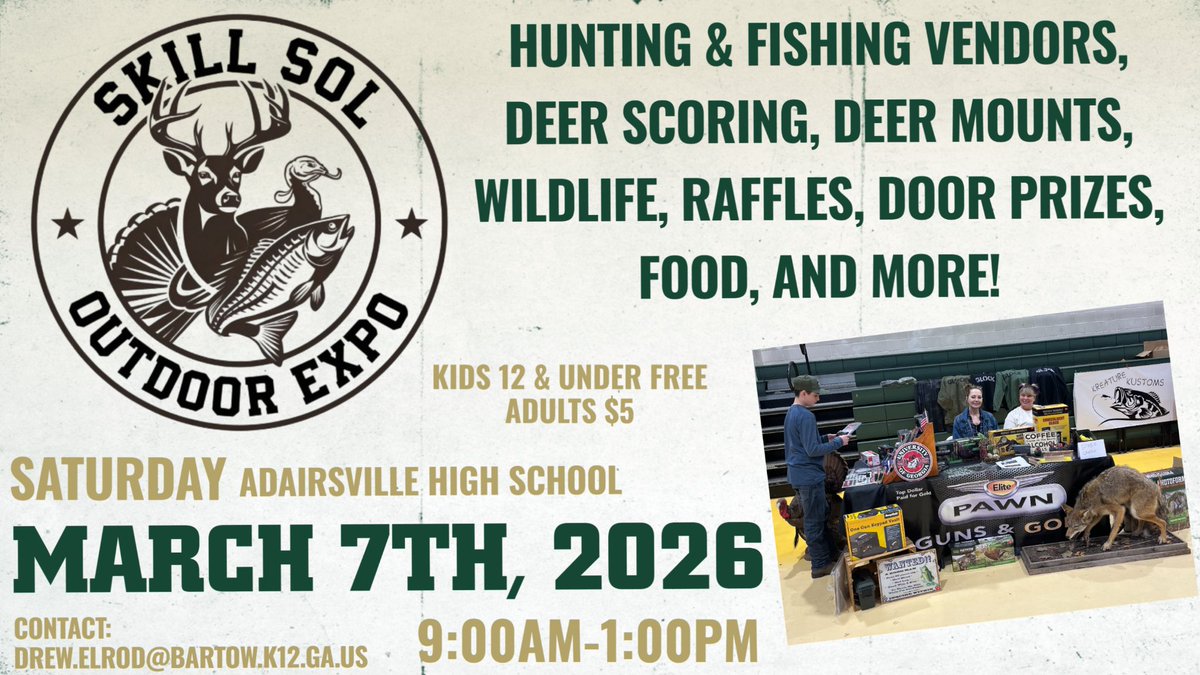 Awesome raffle again by the good people at Big Cedar Ranch!  3-Man Quail Hunt raffle tickets are available now. Winner will be drawn at the Skill Sol Outdoor Expo on March 7th! 

gofan.co/event/5753423?…

bigcedarhunts.com