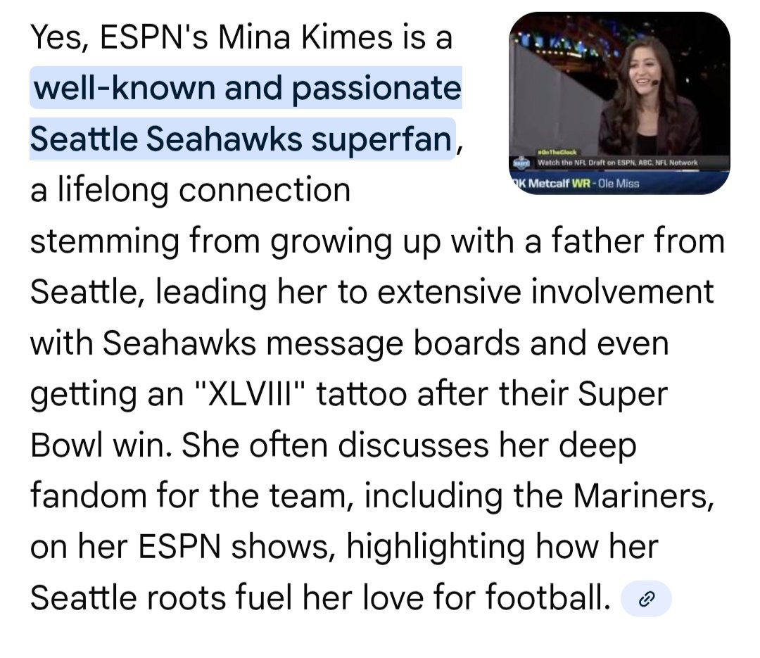 binciong's tweet photo. @beatingthebook  probably worth mentioning that Mina Kimes is well-known as a big Seahawks fan, but yes, that is one... https://t.co/T4tokKYrIm