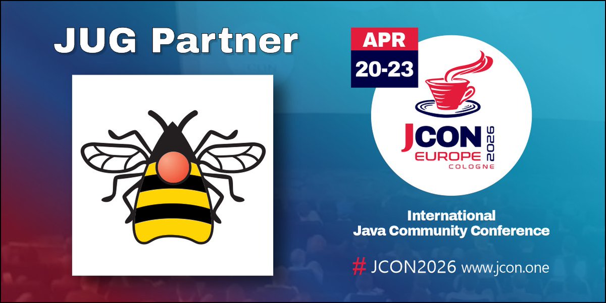 jcon_conference's tweet photo. We are happy to have @mcrjava back as a partner of #JCON2026!
For all #JUG members we offer 1,000 free #JavaUserGroup tickets!
First come, firste serve!
#JCON #Java @jonbullock
Free JUG ticket: https://t.co/3nK1jxxO3I
Become a partner JUG: https://t.co/ybUPx74bdA https://t.co/EawZrflwnZ