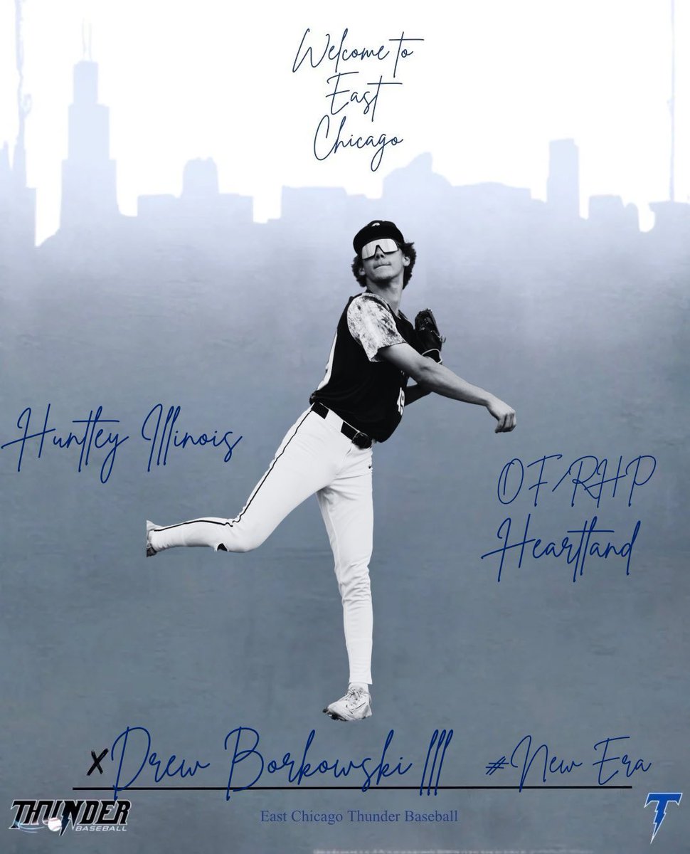 EChicagoThunder's tweet image. OFFICIAL: East Chicago Thunder Signing⚡

The East Chicago Thunder announce the signing of RHP/OF Drew Borkowski lll. 

Drew is a currently a senior at Huntley HS and is committed to Heartland CC. Drew will make his debut this summer in East Chicago. 

Welcome to East Chicago,…