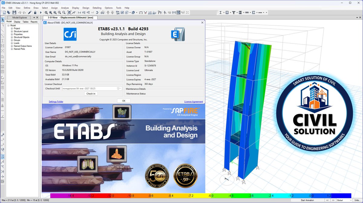 sscscv's tweet photo. 🏢 CSI ETABS v23.1.1 Build 4293

📥 Download Now: https://t.co/0m0pExtih5

#ETABS #CSIETABS #ETABSv23 #ETABS2026 #StructuralEngineering #BuildingAnalysis #StructuralDesign #SeismicDesign #EarthquakeEngineering #HighRiseDesign #RCStructures #SteelStructures #StructuralSoftware https://t.co/h5cMc1bIft