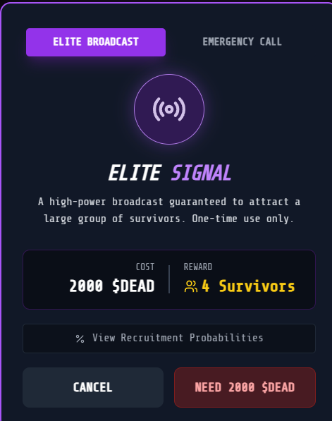 d4ywalked's tweet image. Need more survivors? You have 2 choices to recruit them.
Stay tuned 👀
Built with @Verse_Eight — 100% no-code. Powered by the @crosswave_xyz Game Jam Event 🚀
#CROSSForge #Verse8 #crosswave