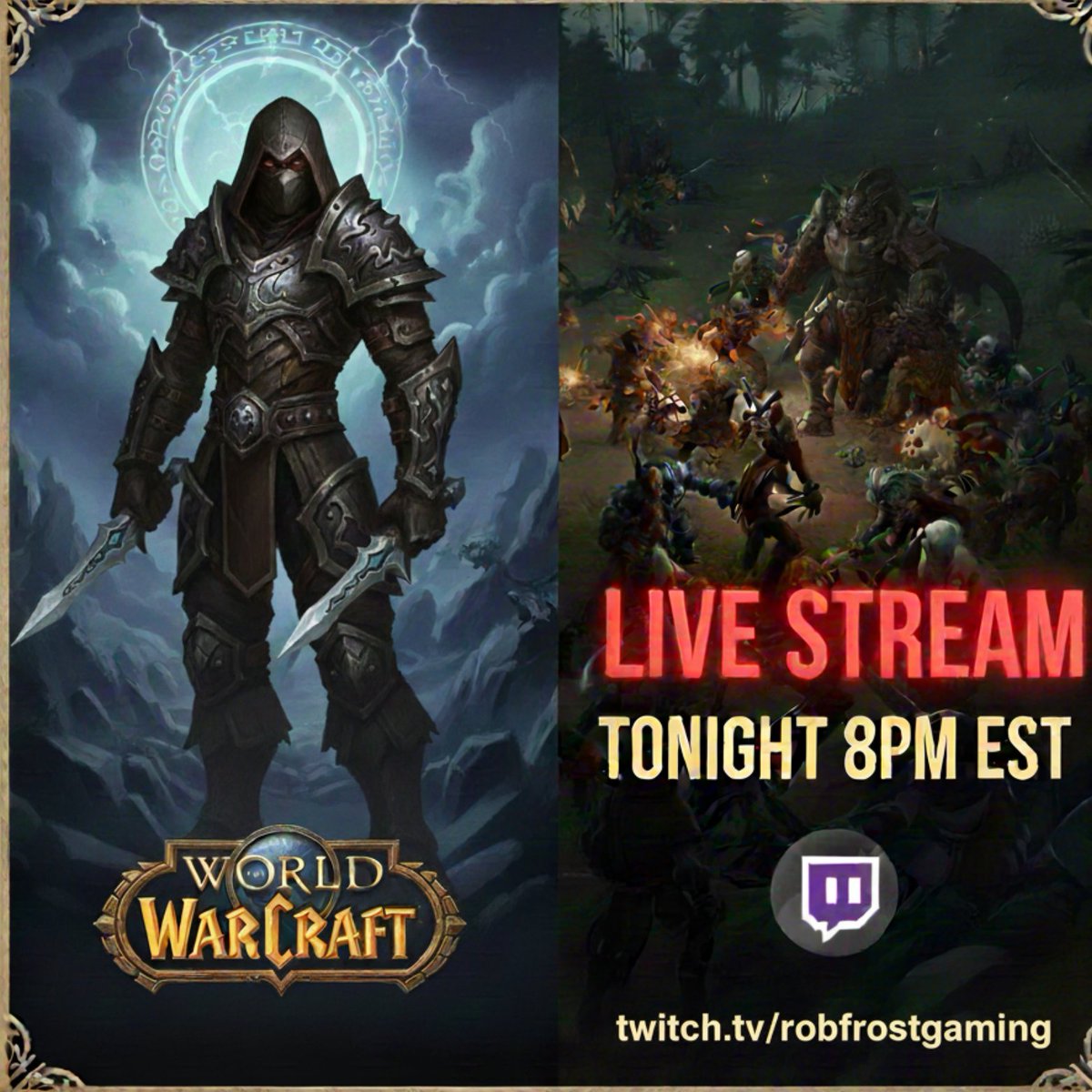 RobFrostPRO's tweet photo. 🤫 Daggers out, shadows ready!
Tonight, the Rogue joins the fray in World of Warcraft! Leveling, questing, and probably a little bit of shenanigans.
Join the ambush at 8 PM EST!
🔴 Tune in: https://t.co/2x3At2aBMK
#WoW #WorldofWarcraft #RogueLife #TwitchStreamer #Gaming https://t.co/L2ixO5gLJ6