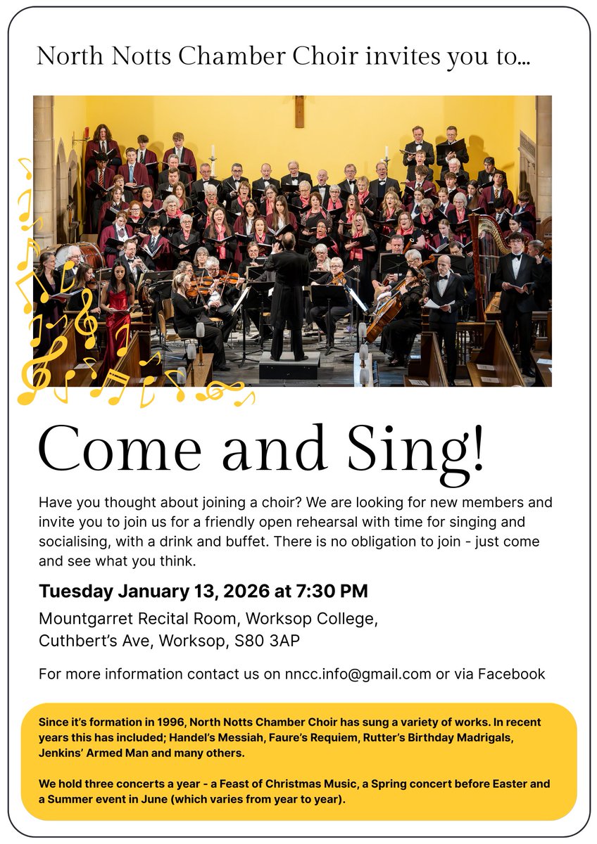 Nncchoir's tweet photo. Normal rehearsals start back tonight at 7.30pm. Thinking of joining? Why not try our open rehearsal next week?! We'd love to see you there. https://t.co/ohgtHp3lVz