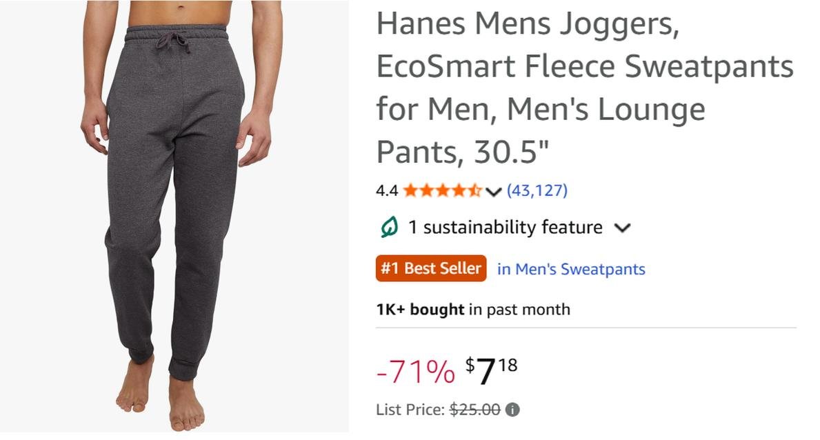 Pricerrors's tweet photo. $7 HANES SWEATPANTS 

Other retailers are selling for twice as much 

Can choose ANY size and different colors

Some colors already selling out

https://t.co/A0MmZtfwcB https://t.co/W1fPoq4Uos