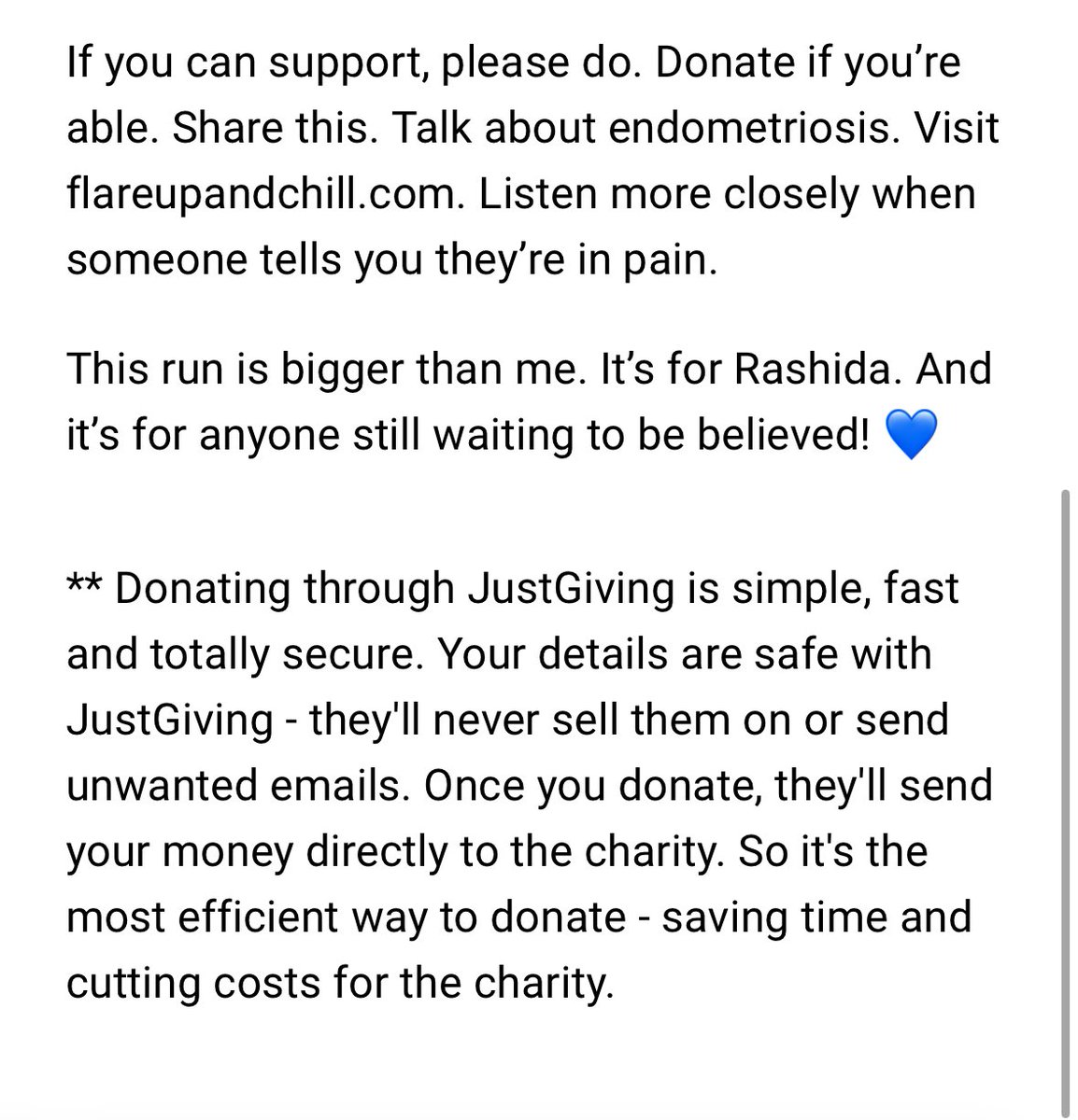 my beautiful sister is running 10k in honour of me for endometriosis uk. if yall could donate it would mean so much! I have the bestest friends ever. <a href="/matriarchdoll/">princess</a> I love u so so much 💛

justgiving.com/fundraising/br…