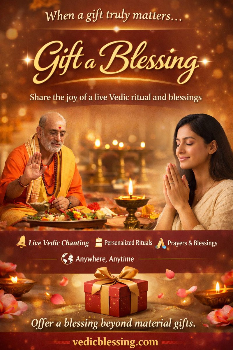 vedicblessing's tweet photo. https://t.co/wc0Ib9BdZx

#GiftABlessing
#VedicBlessing
#SpiritualGift
#LivePuja
#VedicRituals
#DivineBlessings
#SacredMoments
#TraditionMeetsToday
#BlessingsOnline https://t.co/vW5I9UrMit