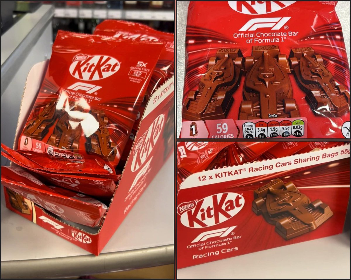 F1BigData's tweet image. F1 + Kit Kat is starting to be available in some places