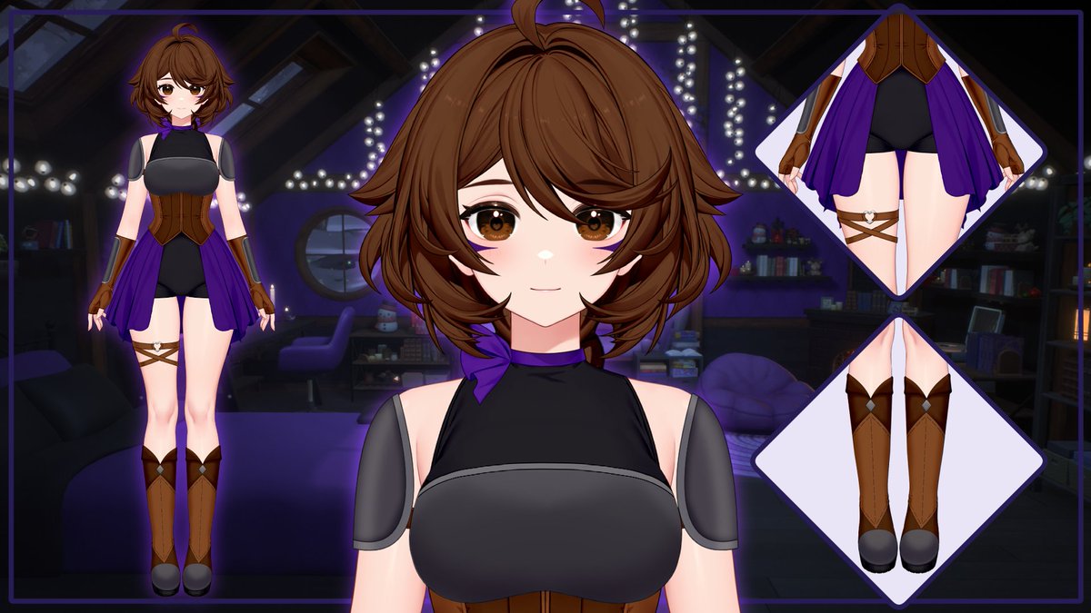 zwarheart's tweet image. 🏹 PRISM!Zwar reference sheet! 🏹

I'm still working on the textures, but the core of it are already here so I thought about sharing it already.

I'm very happy with how she's looking so far. 💜

Model by: @Akizone

#PrismCustomizableModel #PrismCustomizableVtuber #Vtuber