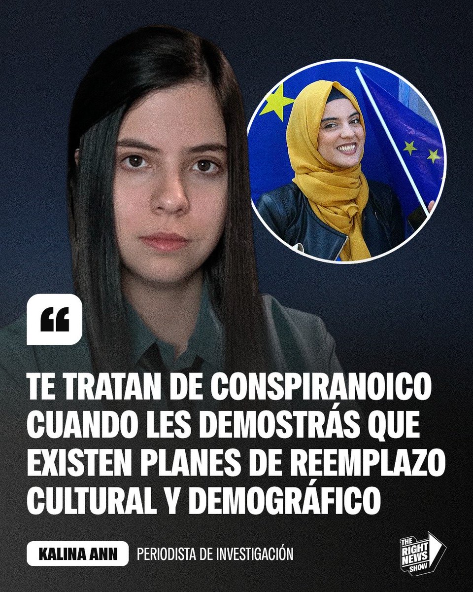 RightNewsShow's tweet image. 🚨🇦🇷☪️ | Kalina Ann explotó contra la invasión islámica: "Te tratan de conspiranoico cuando les demostrás que existen planes de reemplazo cultural y demográfico".