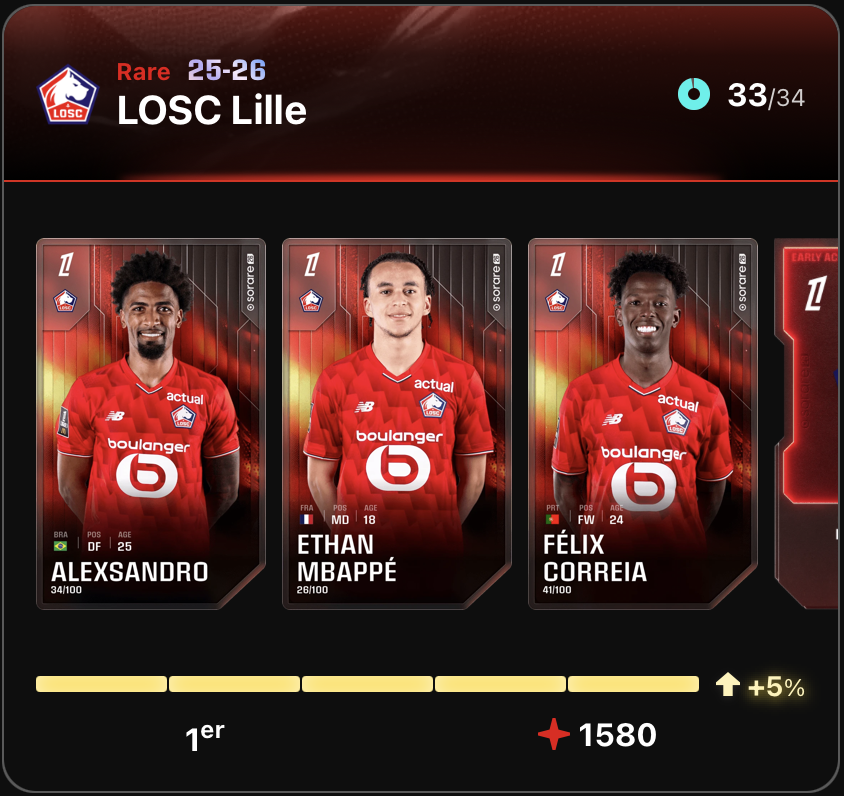 Secret_Tieks26's tweet photo. On attend le retour  de @valouzz_ sur @Sorare ! 

C'était vraiment cool de voir son contenu sur le jeu, surtout avec le nouveau système de craft, ça ferait des streams sympas! 
Nous la commu Sorare on trouvait ça cool de voir tes résultats!

Belle collection au passage🤩
#Sorare https://t.co/FxQ8bqeTSt