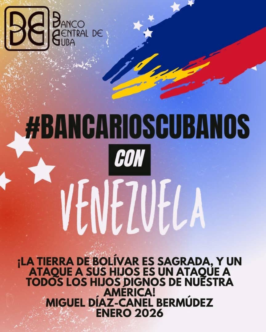 📍 Los #BancariosCubanos reafirmamos nuestro apoyo a #Venezuela.
#CubaConVenezuela