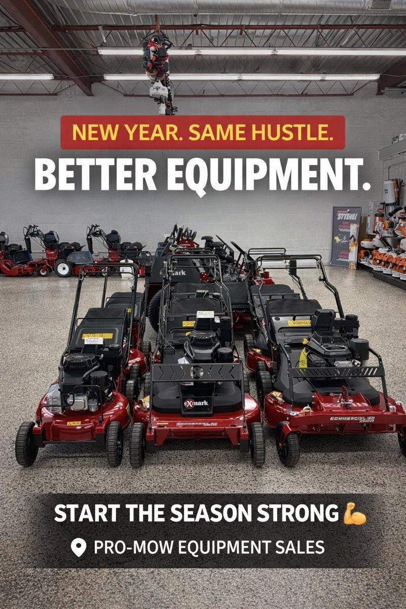 Start the season strong 💪
Reliable equipment. Local service.
📍 Pro-Mow Equipment Sales