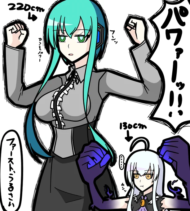 趣味描きオリジナル 

落書きで済まそうって思ったのに色まで塗っちゃった・・・( 

うちの最高身長と最低身長 
