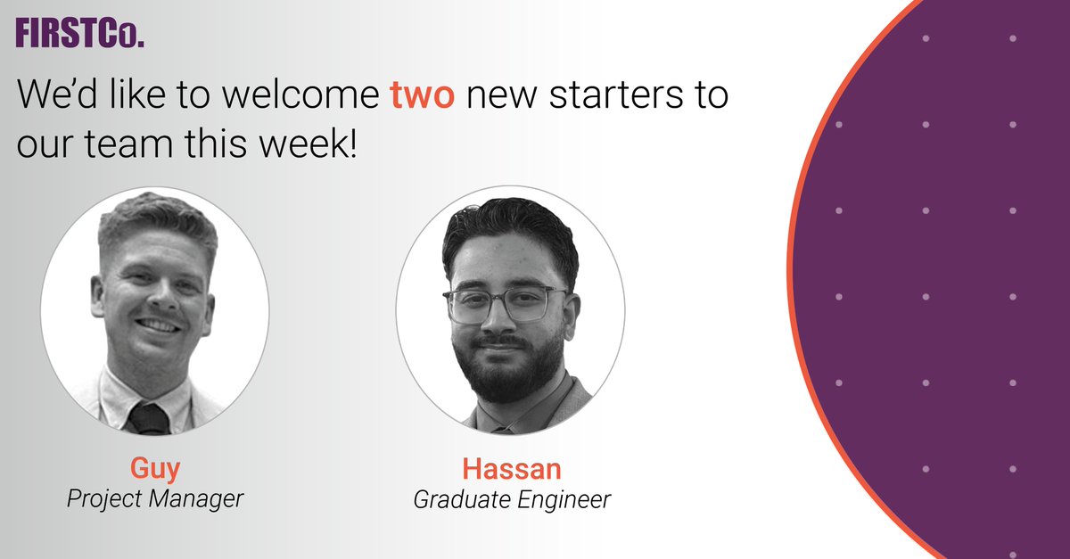 This week, we’re excited to welcome Guy and Rahman to the Firstco team! We’re delighted to have both Guy and Hassan on board and look forward to the skills, innovation, and fresh perspectives they’ll bring to Firstco. #projectmanagement #engineering #graduate #engineer #Firstco