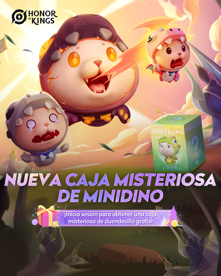 HOKLATAM's tweet photo. ¡Ha llegado un nuevo y salvaje Spriteling!
A partir del 8 de enero, ¡únete al evento y consigue GRATIS tu Spriteling Gato: Caja Misteriosa de Dinosaurio!
¡Dinosaurio!
¡Descarga Honor of Kings ya!
👉https://t.co/jejEZnIXqM
#HonorofKings #HOK #Spriteling https://t.co/o0pzNAdewa