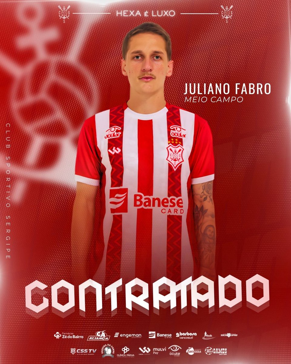 cssergipeofc's tweet image. O Club Sportivo Sergipe anuncia a contratação do meio-campista Juliano Fabro, 26 anos, para a sequência da temporada. O atleta já está integrado ao elenco e à disposição da comissão técnica.

Bem-vindo ao Mais Querido! 🇵🇪
#SejaSócioGipão