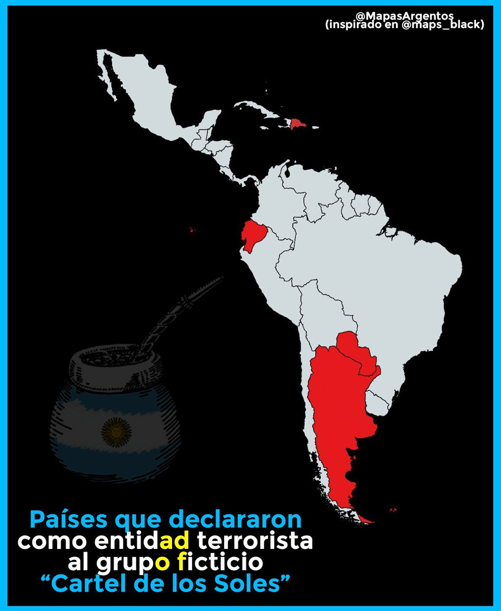 Países que se encuentran persiguiendo por entidad terrorista a la organización ficticia "Cartel de Los Soles"