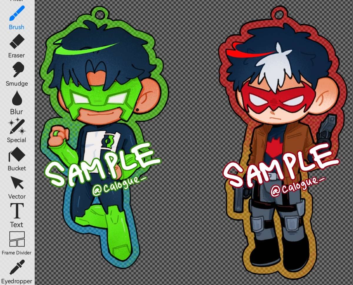 calogue_'s tweet image. keychain designs for next comipara #kylerayner #jasontodd