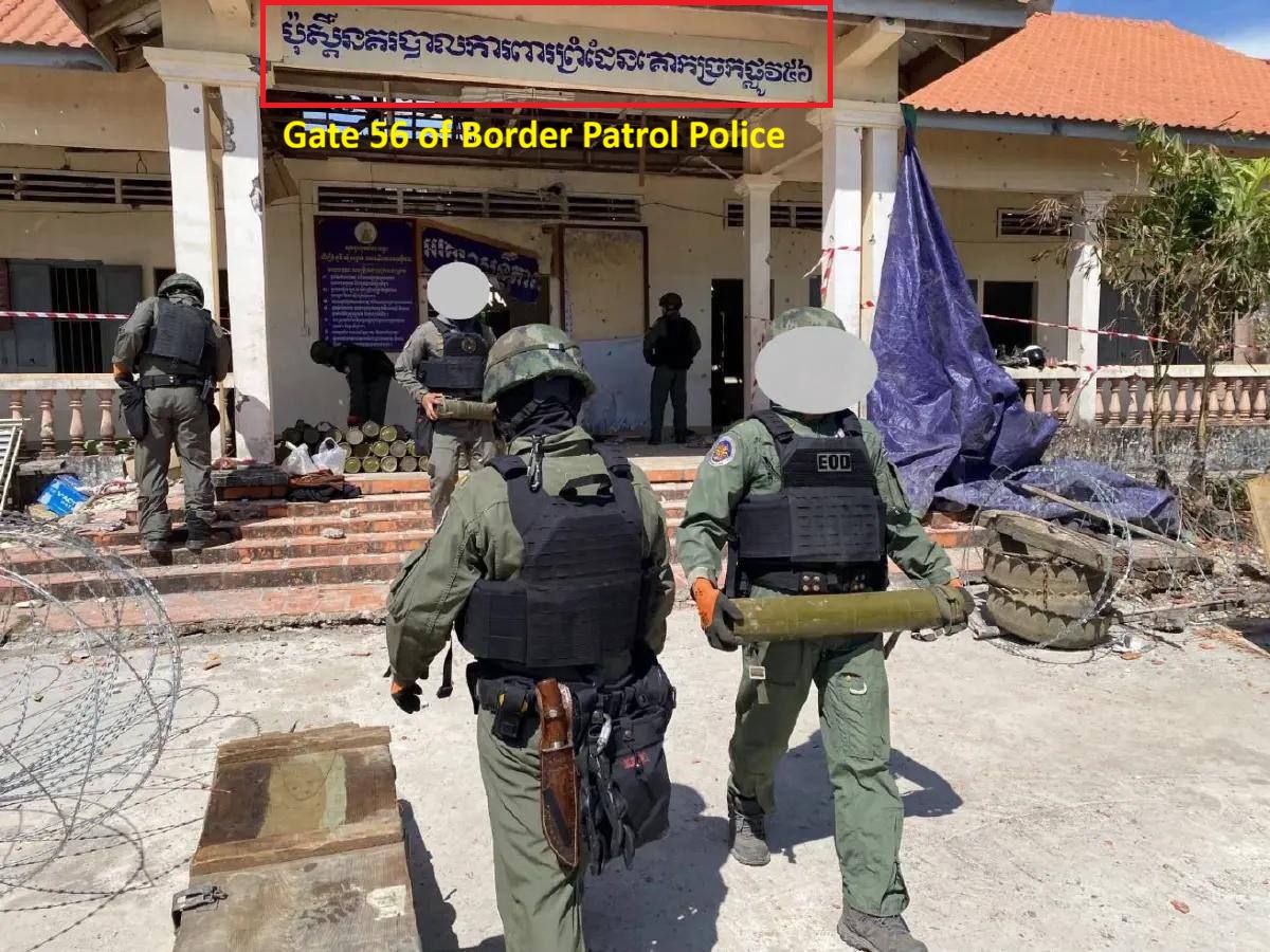 panhaneath157's tweet photo. Invading Thai soldiers stole weapons from a Cambodian police post, but instead falsely claimed that they were taken from the Thma Da casino!
#Thailand #ExposedThailandLies 
#TruthFromThailand ? https://t.co/iPTa0NdZrH