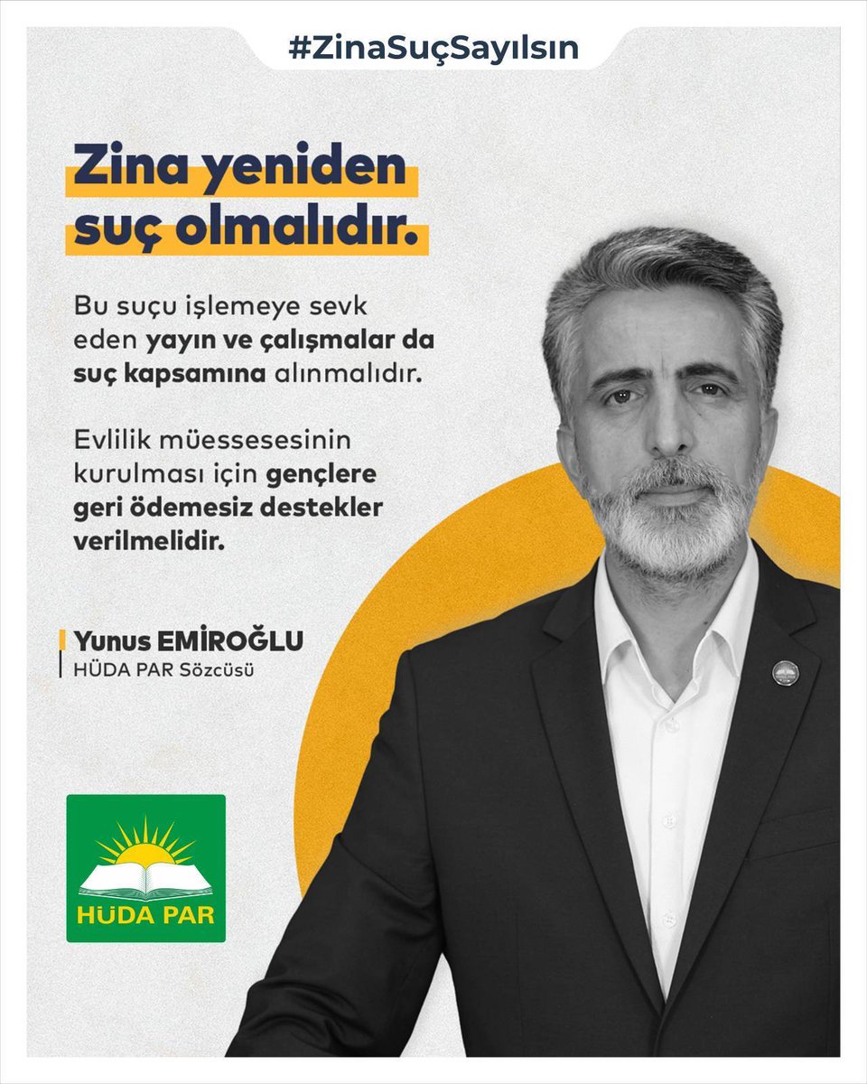 <a href="/HudaParBingol/">HÜDA PAR Bingöl</a> Toplumun huzuru için #ZinaSuçSayılmalı