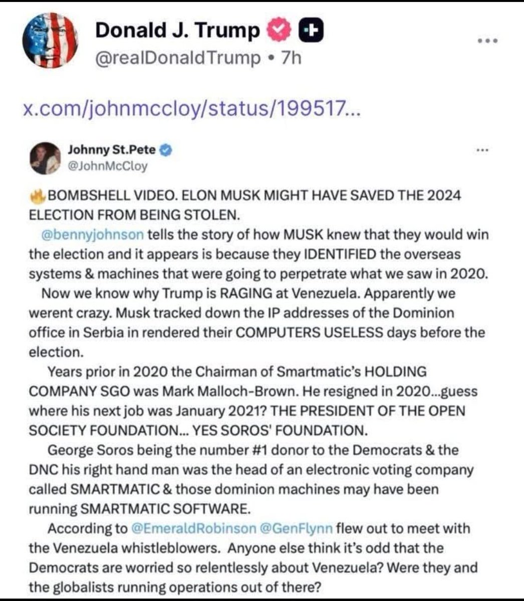 President Trump posted this on Truth Social. The blatant election fraud in 2020 has been tracked down. Is it time now to unseal the indictments ?