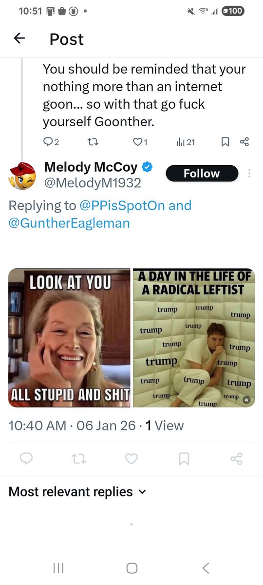 PPisSpotOn's tweet image. The definition the right... calling someone that is down the middle, not trusting of either side does this and then blocks me because I called out @GuntherEagleman. Fragile little snowflakes, triggered so easily. @MelodyM1932 #Dumb #Dumber #Ignorant