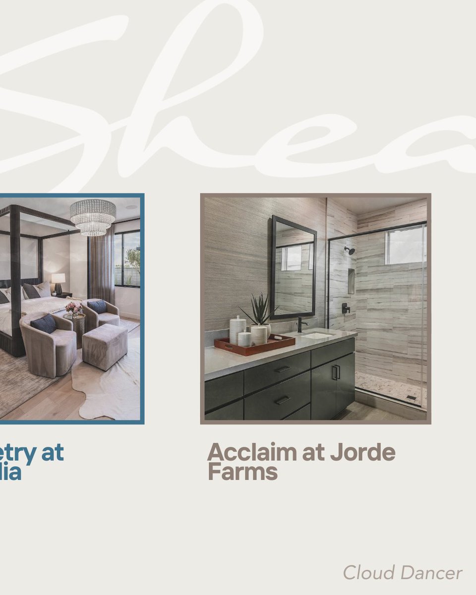 AzurePV's tweet image. Meet Cloud Dancer, the color of 2026! ☁️

This versatile hue pairs with every space in every #SheaHomes, indoors and out.

Swipe for inspiration and find your home with us today! 
sheahomes.com/new-homes/ariz…