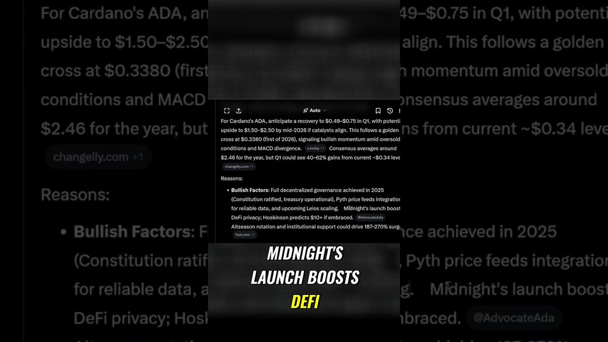 Check out my latest video: Bitcoin & Cardano Price Predictions: 2026  Forecast 👉🏽👉🏽 https://t.co/b8cVp4LF9v