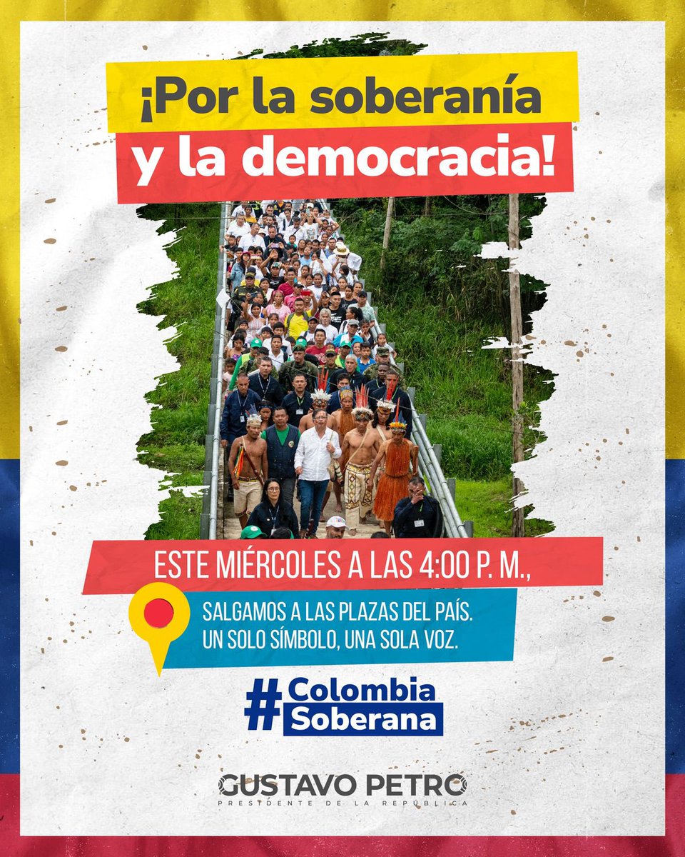 Por la soberanía, el derecho a la autodeterminación de los pueblos, la integración latinoamericana, una patria Grande libre, en paz, libre y más humana y más justa, para todos! Este miércoles 7 de enero a las 4pm marcho, me pronuncio, respaldo, apoyo.