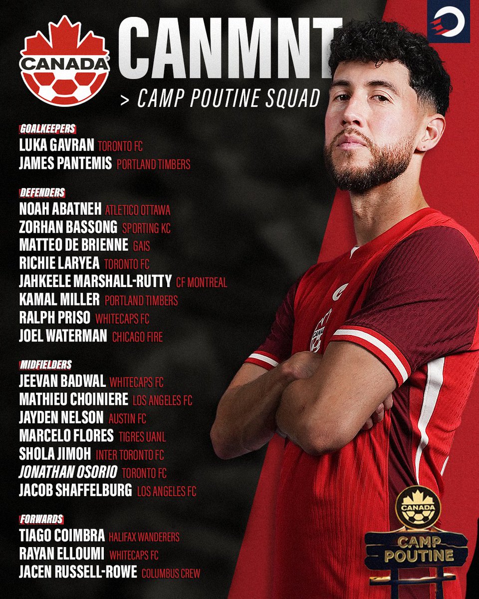 onesoccer's tweet image. CAMP POUTINE ROSTER DROP 🍟

Here is the 20-player CanMNT 🇨🇦 squad for the first camp of 2026, where they play Guatemala 🇬🇹 on Jan. 17 ✨

MORE DETAILS: onesoccer.ca/a/six-first-ti…