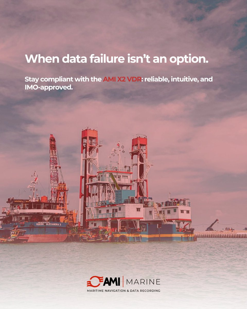 When your vessel is under inspection, failure isn’t an option.

 The AMI X2 VDR &amp; S-VDR exceed IMO standards, offering 25+ years of expertise, ultra-reliable performance, and user-friendly operation. Fit, forget, replay, stay compliant.

 #marinetech