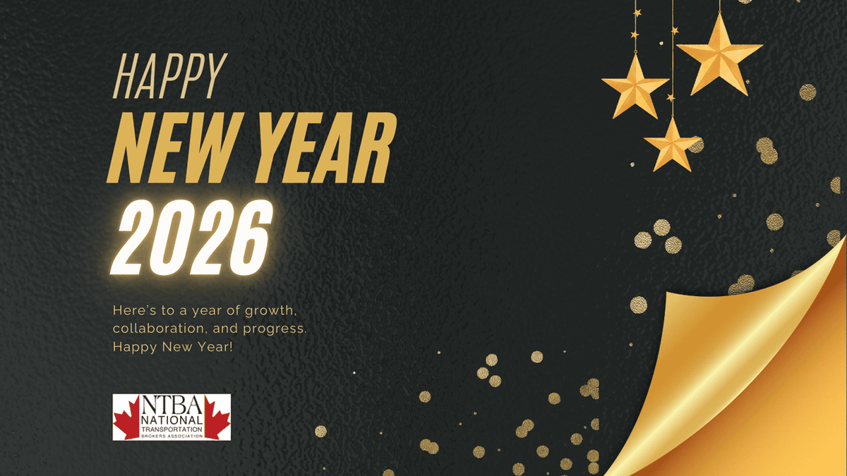 NTBACANADA's tweet photo. Here’s to a new year of growth, collaboration, and progress for Canada’s transportation brokerage community. Wishing you a successful and prosperous New Year! https://t.co/0fghbp0Dpi