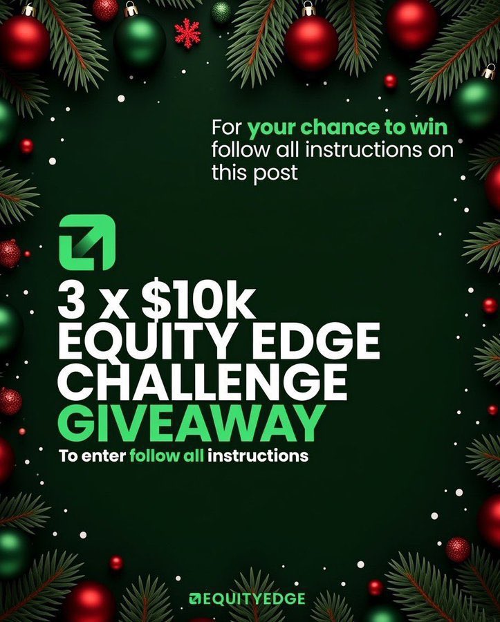 🎊 Giveaway Time 🎊

🔸Follow <a href="/EquityEdgeUK/">Equity Edge</a> <a href="/EquitySpace1/">Prop Trader</a> <a href="/Sunshine_godson/">Sire Godson</a> 

🔸Like &amp; Repost 

🔸Like &amp; Repost Quoted Post

🔸Tag friends 

⏳72 Hours.
