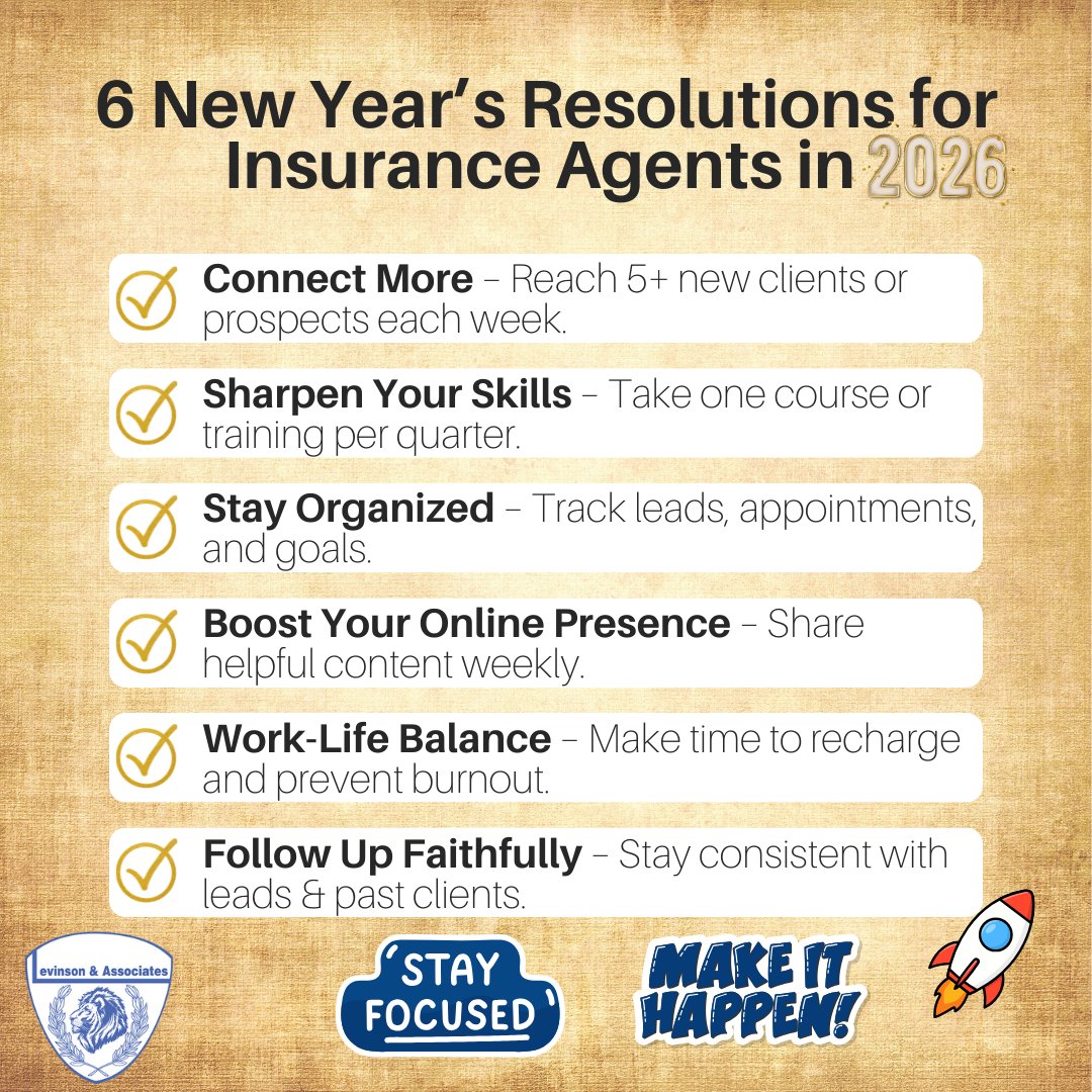LevinsonAssoc's tweet photo. 🎉 New Year. New Habits. New Success. 🚀
Leave the old behind and make 2026 your best year yet! 💯🙌

#NewYearsResolutions #StartStrong #Success #Insurance #LevinsonAndAssociates #InsureMeNowDirect https://t.co/cTXXjHOYqB