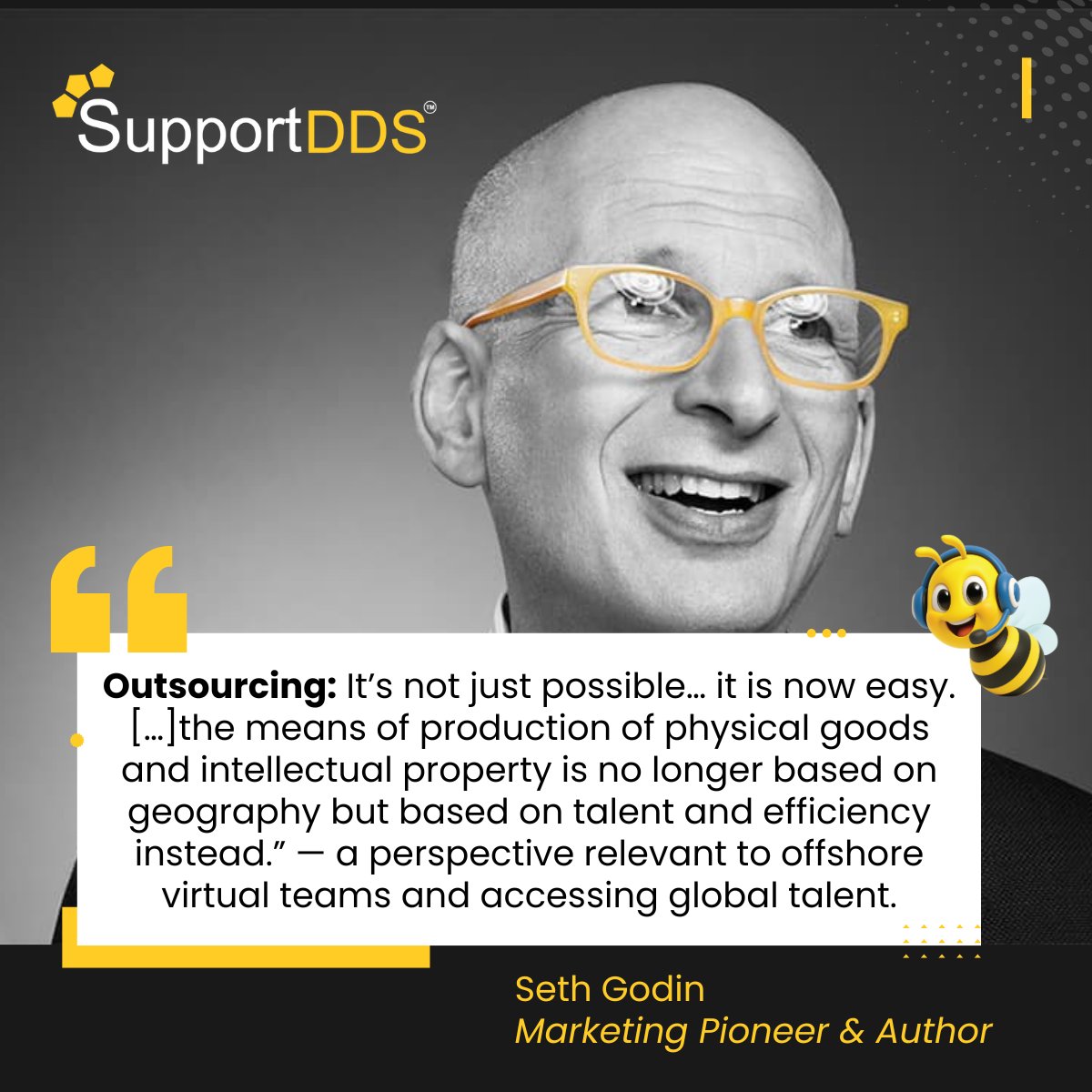 SupportDds's tweet photo. “It’s not just possible… it is now easy.” — Seth Godin

The way we build teams has changed. Talent isn’t limited by location—it’s defined by skill &amp; impact.

Scale smarter with global virtual teams.👉 https://t.co/7Tpm84RxYl

#Outsourcing #GlobalTalent #FutureOfWork https://t.co/I6YArZBiSA
