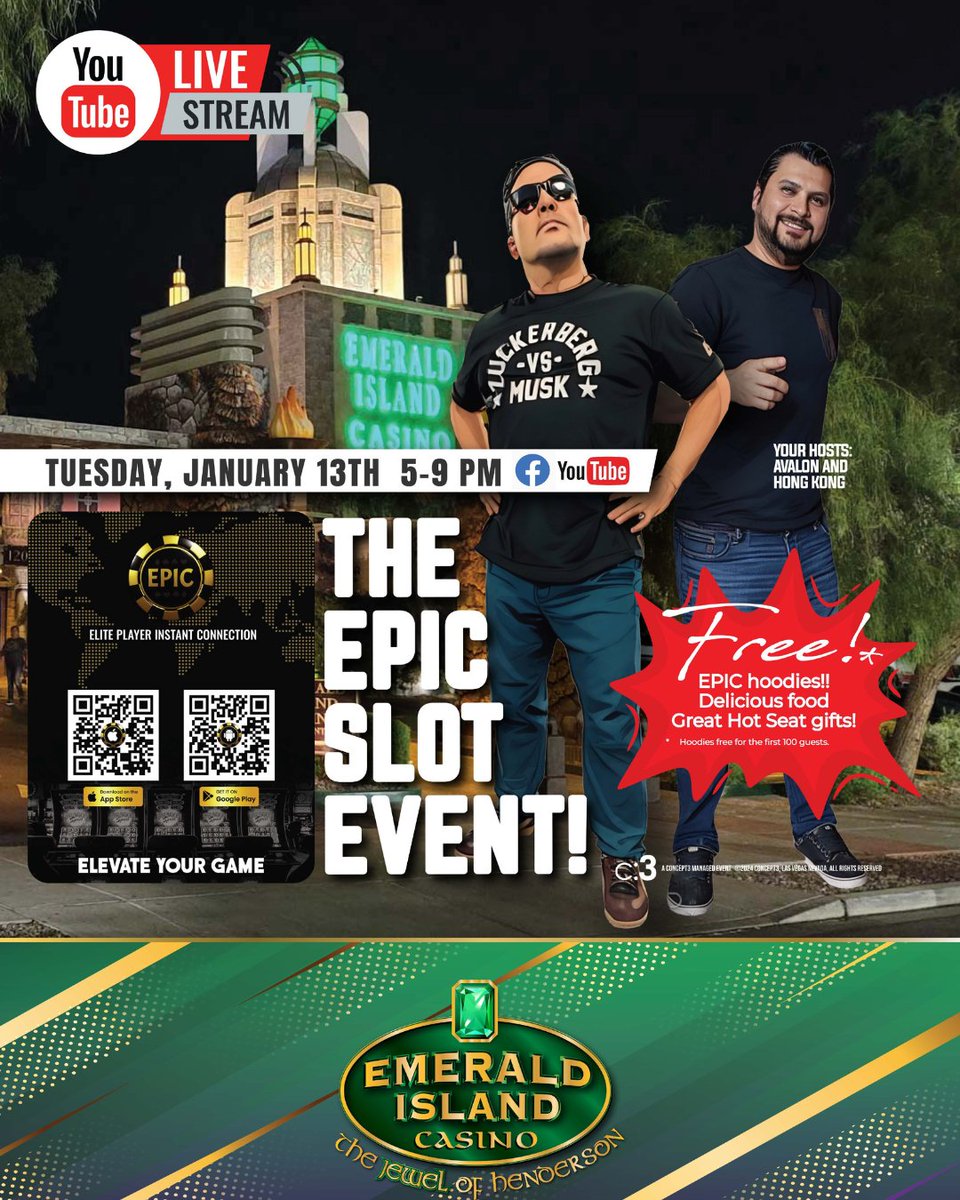 One week to go 🎰✨

EPIC LIVE is almost here.

Big personalities, big wins, and a night made for content, moments, and casino fun!