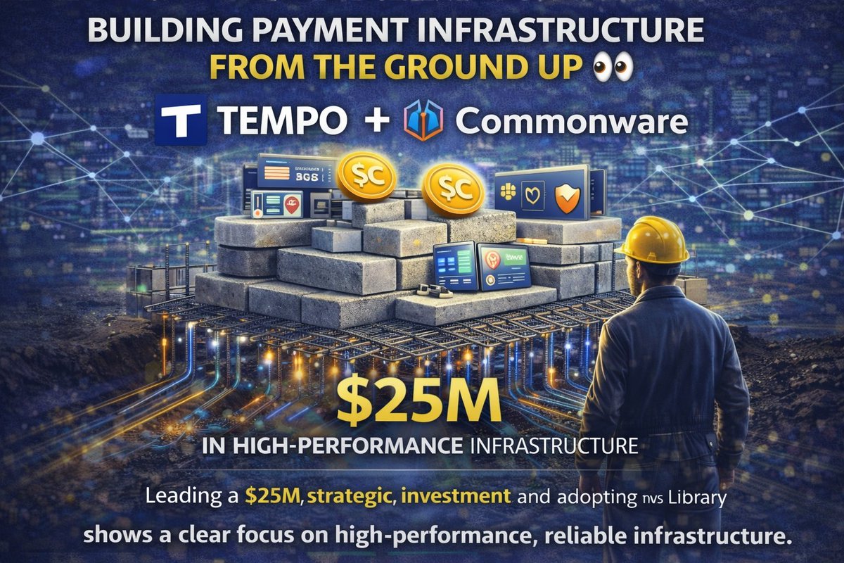 Another serious signal 👀

<a href="/tempo/">Tempo</a> isn’t just building payment primitives — it’s investing in the foundations.

Leading a $25M strategic investment and adopting the Commonware Library shows a clear focus on high-performance, reliable infrastructure.

This is how real payment rails